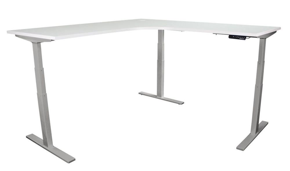Image for VERTILIFT HEIGHT ADJUSTABLE WORKSTATION 1800 x 1800 x 750 - WHITE TOP WITH SILVER FRAME PRESET CONTROLLER from SBA Office National - Darwin